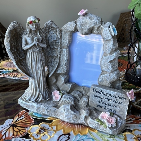 Brand New Memorial Picture Frame Resin Angel Wing Photo Holder Bereavement Gift - Picture 6 of 14